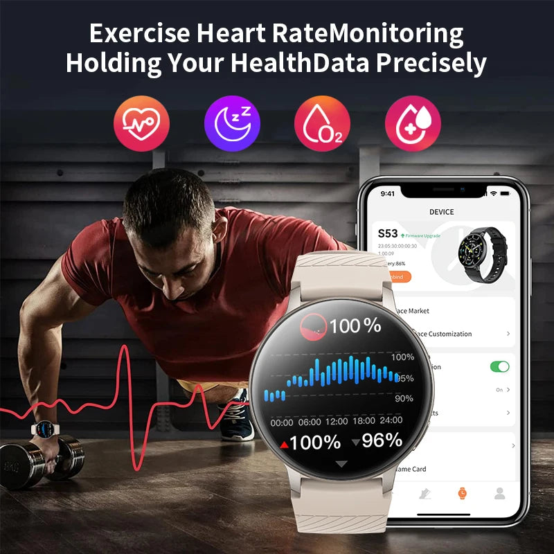 LIGE 2024 Men Smart Watch Real-time Activity Tracker Heart Rate Monitor Sport Fitness Women Smartwatch Man Clock For Android IOS