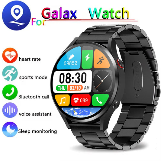 For Samsung Galaxy Watch 6 2024 New GPS Track Smart Watch Men AMOLED Always Display Body Temperature Clock BT Call Smartwatch