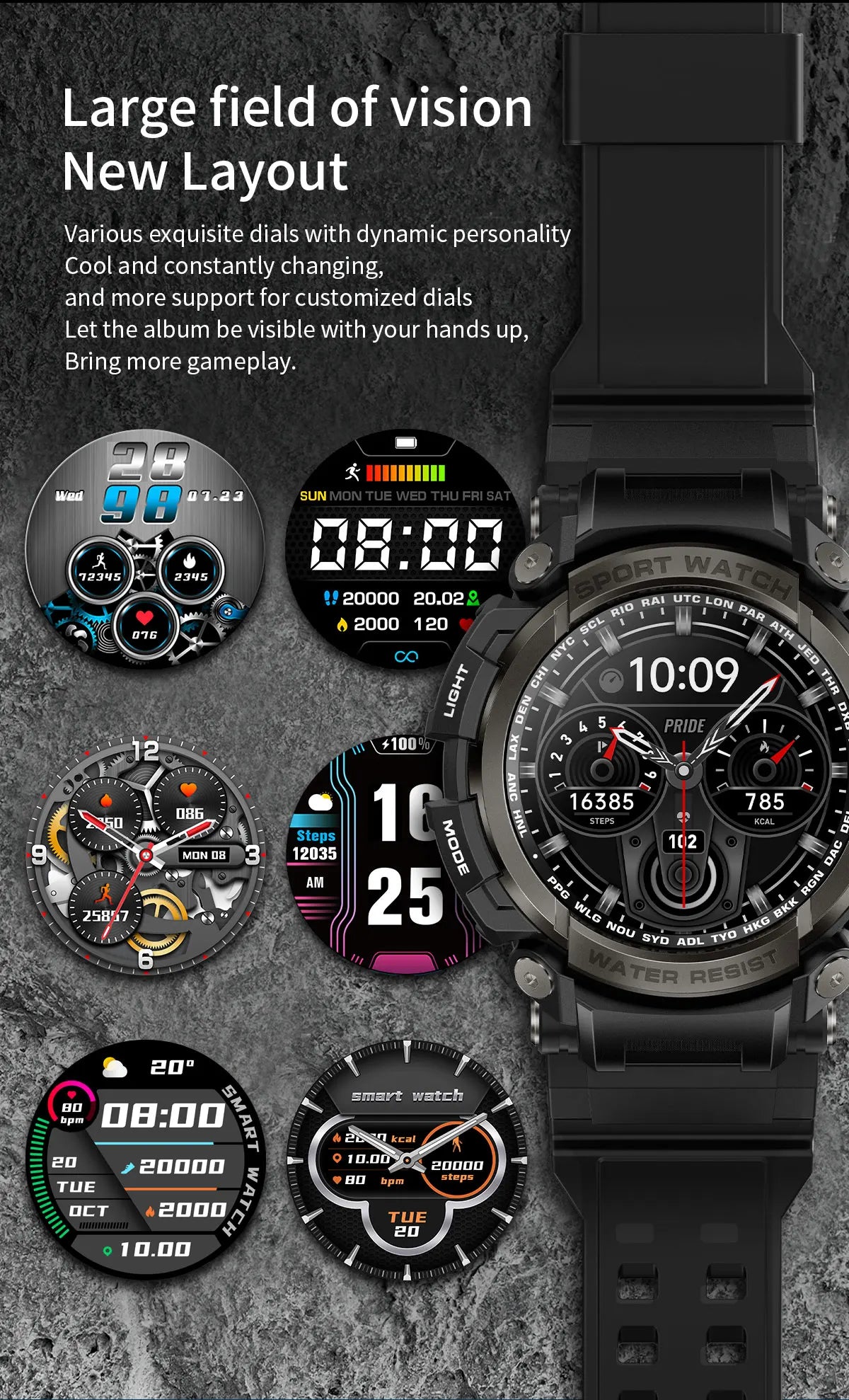 Smart Watch 2024 Android IOS For Man IP68 Waterproof Smartwatch Blood Oxygen Heart Rate Bluetooth Voice Call More Sport Modes