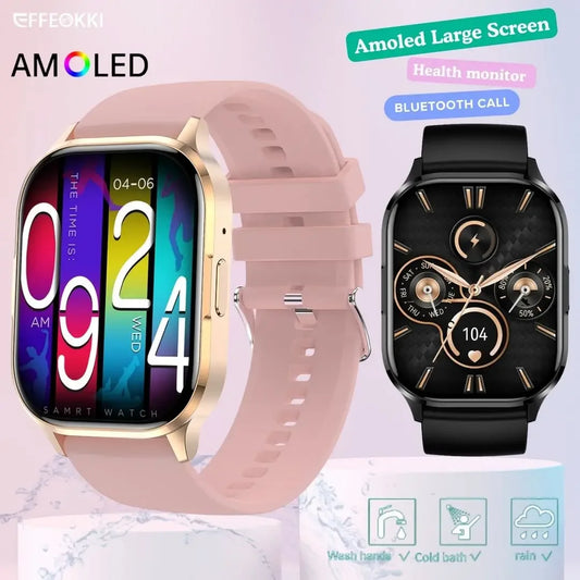 2024 New 2 Inch Amoled Screen Always On Smart Watch Men Women Bluetooth Call Multi Sport Mode Heart Rate Fitness Bracelet