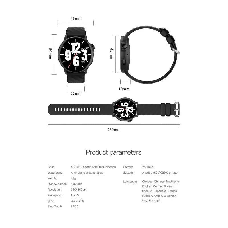 2024 Popular Round Screen Smart Watch Latest Design for Men Women Health Sports Couple Watch reloj hombre Digital Watch