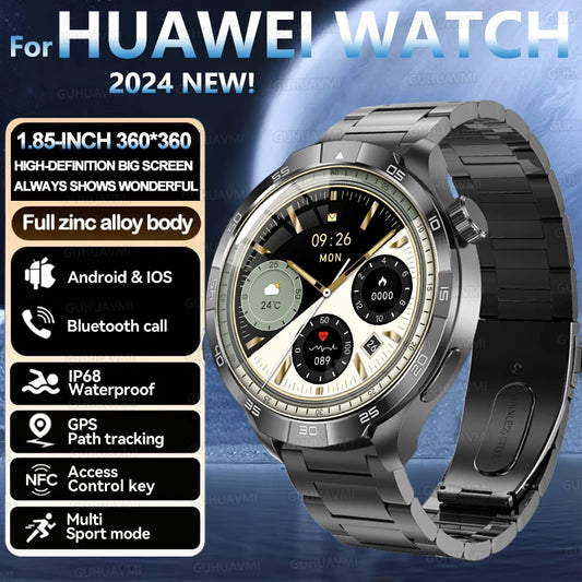 New GPS Smart Watch Men For Huawei Xiaomi 1.85 HD Always Display Screen Heart rate Bluetooth Call NFC IP68 Waterproof Smartwatch