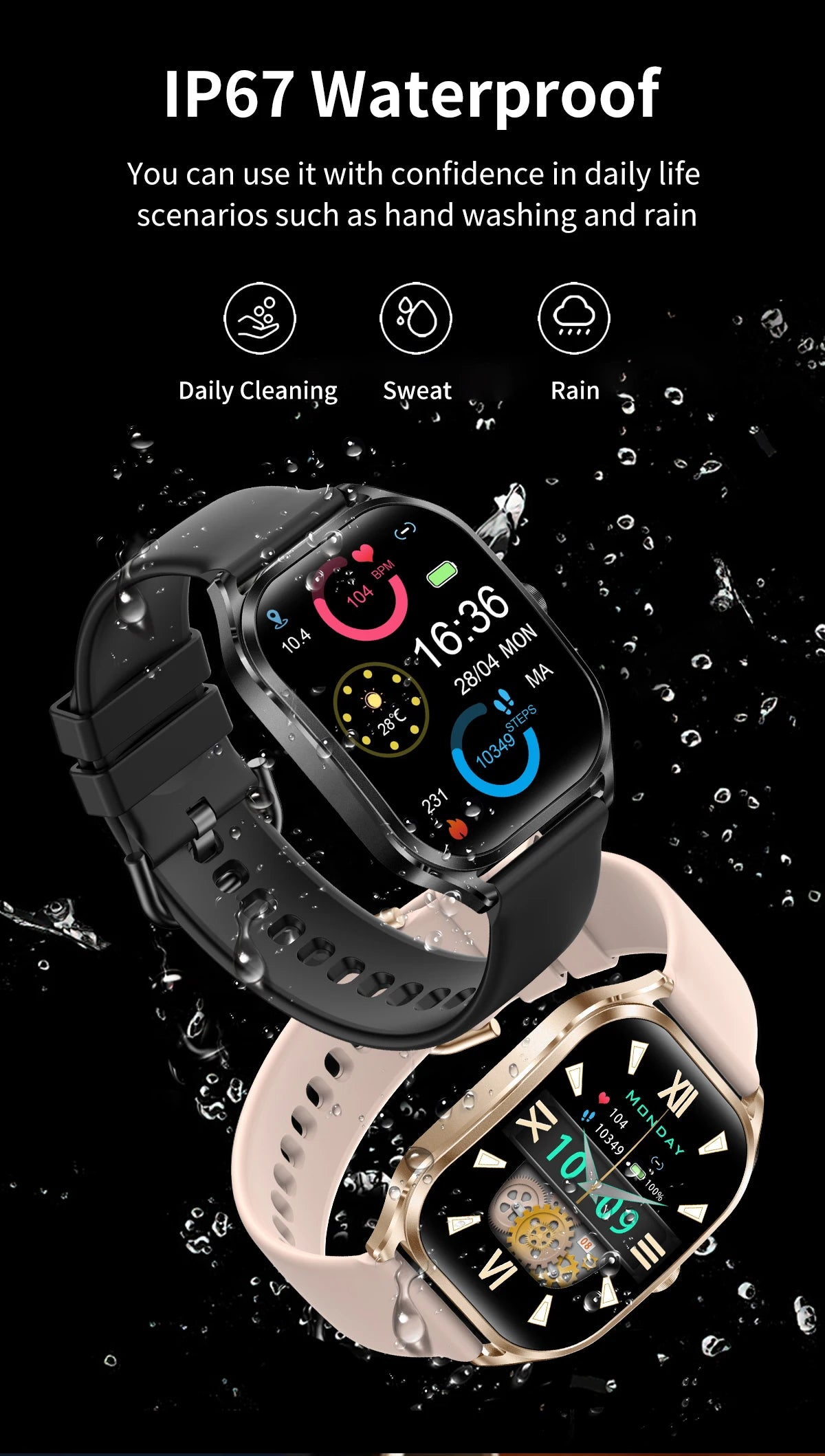 LIGE 2.01" 3D Curved Screen Men Women BT Call Watches Sports Fitness Health Smartwatch Waterproof Music Weather Smart Watch 2024