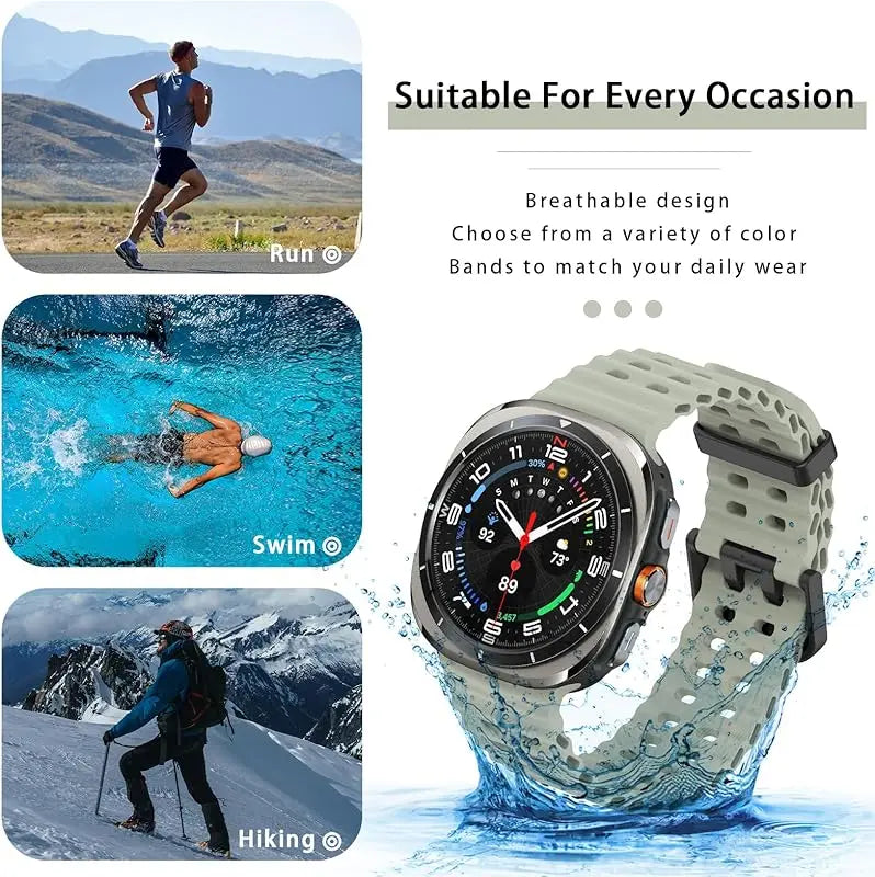 Ocean Band For Samsung Galaxy Watch ultra Strap 47mm Accessories Sport silicone Bracelet correa Galaxy Watch 7 ultra 47mm Strap