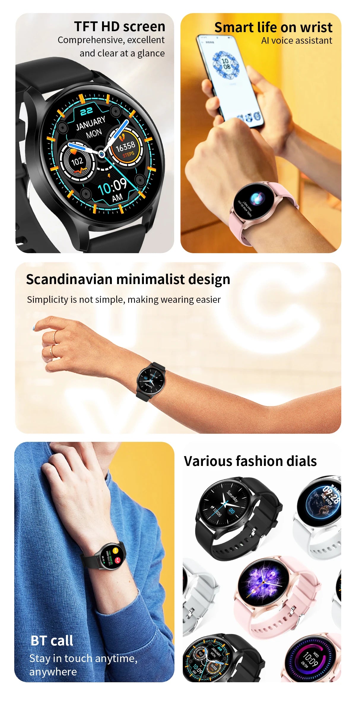 2024 Bluetooth Call Smart Watch Women  Blood Pressure GPS Motion Tracking Bracelet Fashion Waterproof Smartwatch For Men New+Box