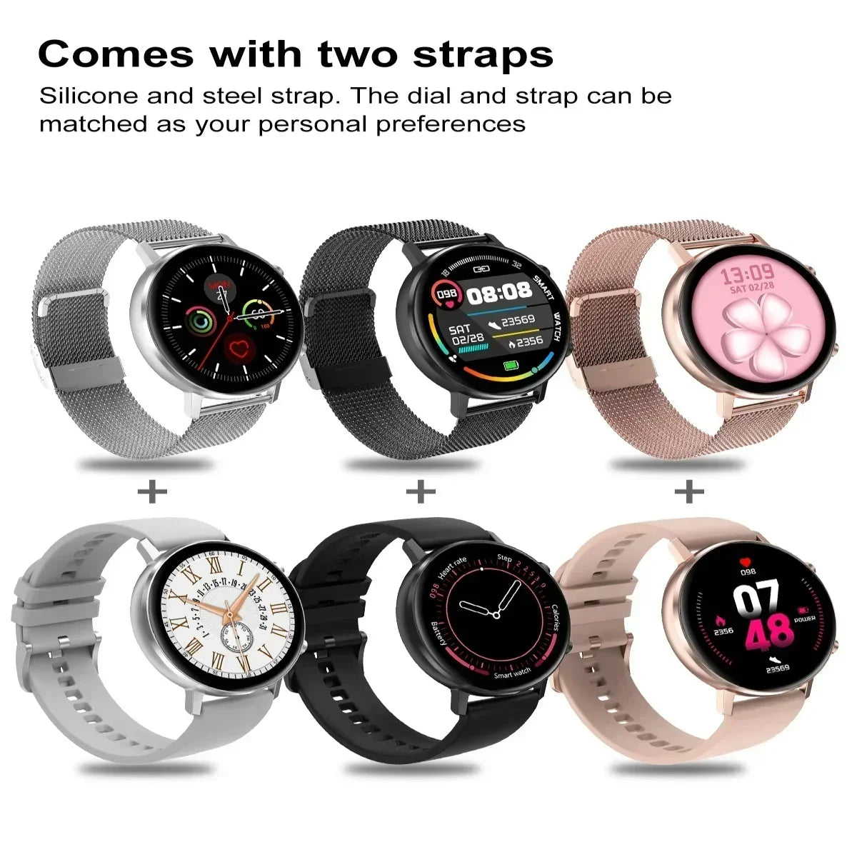 Zordai DT96 Multifunctional Smart Watch For Women Men Fitness Sleep Monitor Heart Rate Control Sports Waterproof Smartwatch 2024