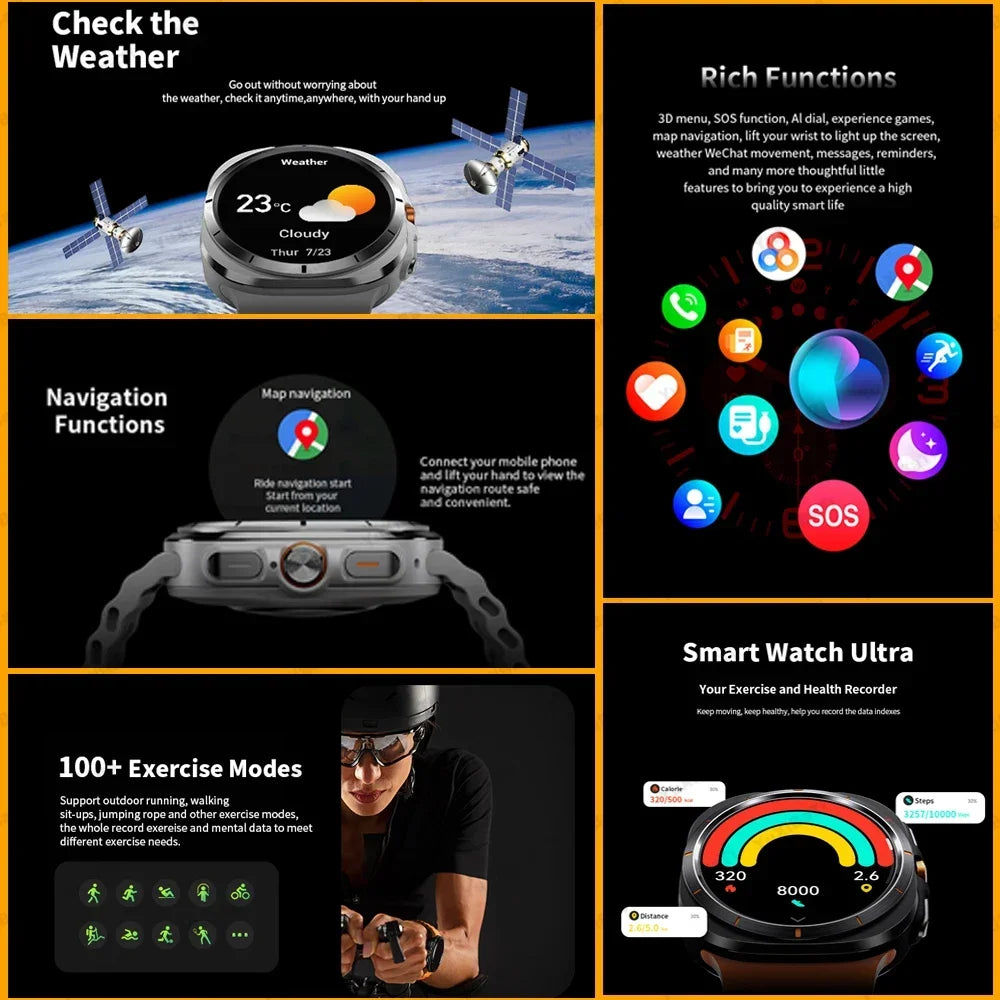 2024 New Galaxy Watch 7 Classic Smart Watch Men Women Custom Dial HD AMOLED Voice Call GPS NFC Tracker Sport Watches