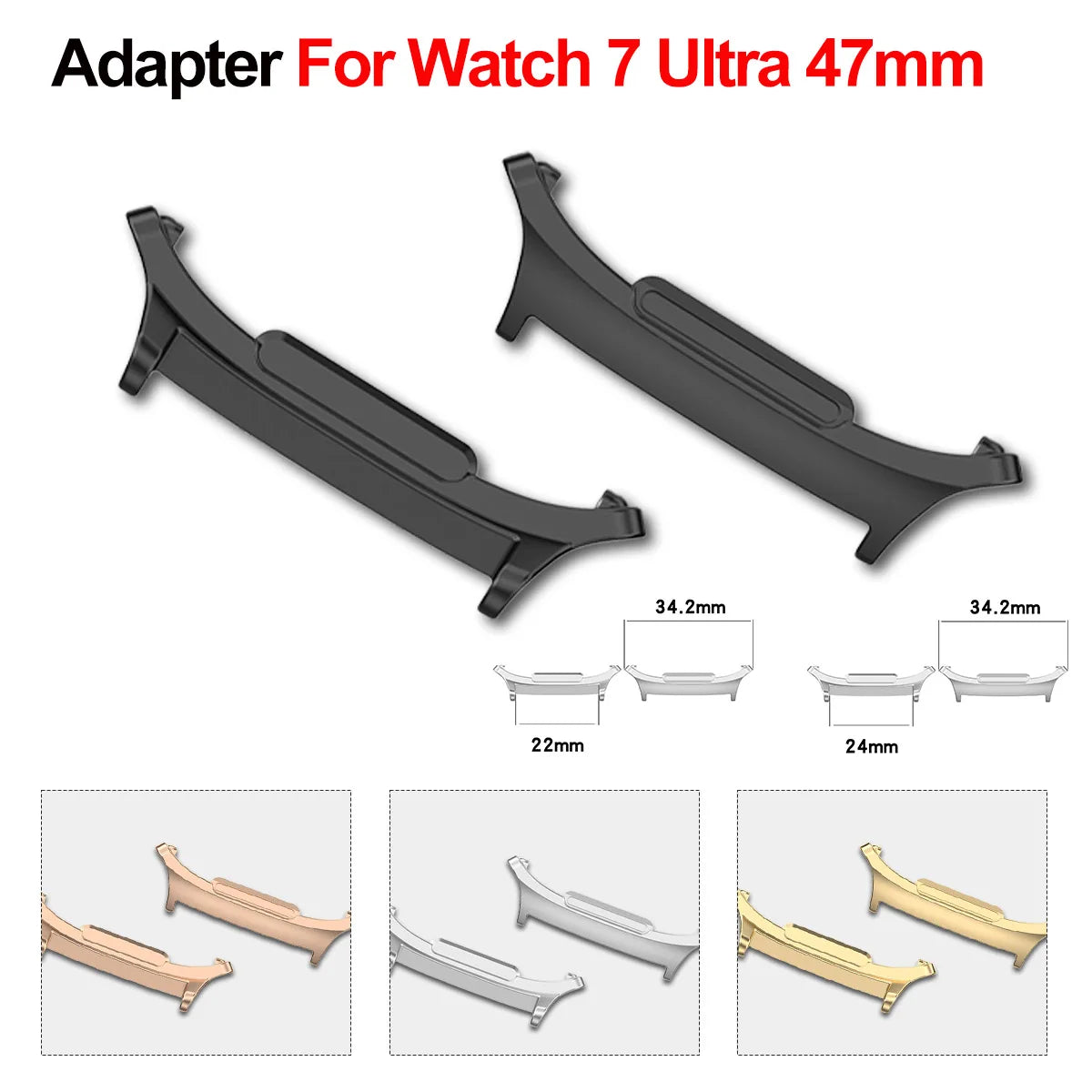 1pair Adapter For Samsung Galaxy Watch 7 Ultra 47mm Watchband Strap Connector Bracelet 316L Stainless Steel Watch 7 Accessories