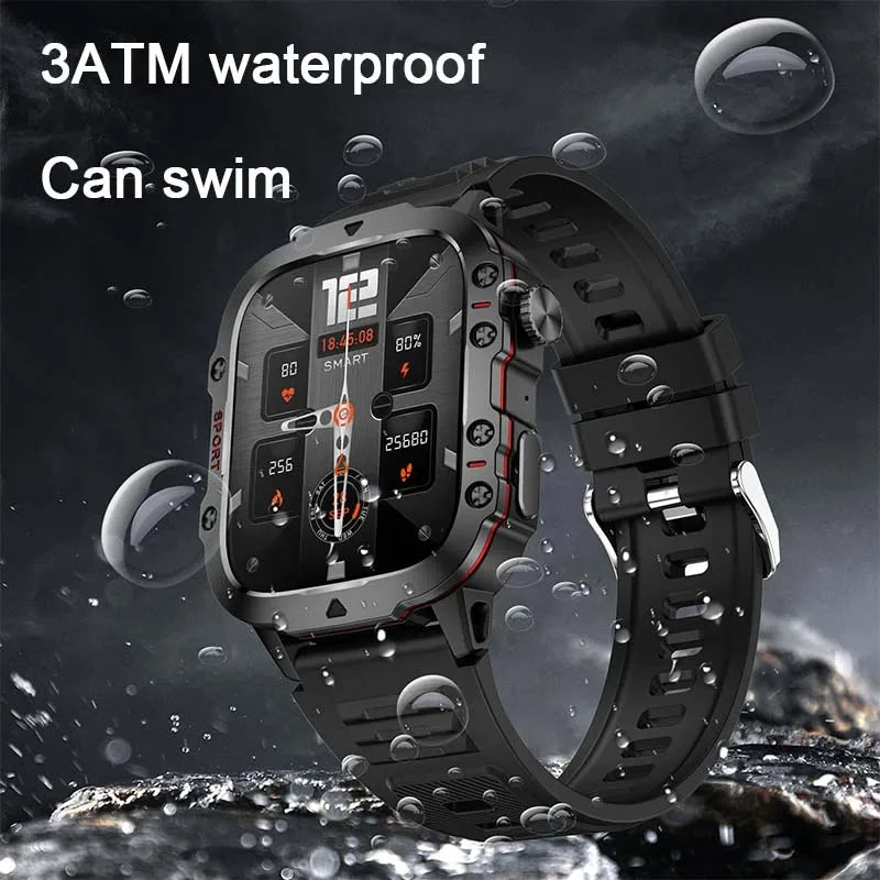 2024 New For Xiaomi Military Smartwatch Men 3ATM Waterproof Outdoor Sports Fitness Tracker Health Monitor BT Call Smartwatch