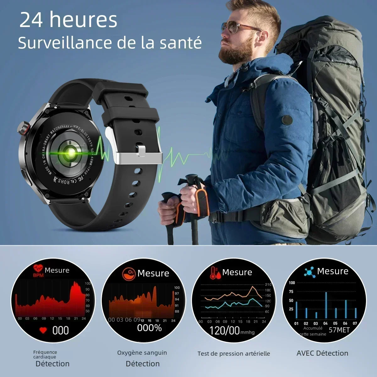 For HUAWEI GT4 Pro GPS Smart Watch Men 360*360 AMOLED Screen Heart Rate Bluetooth Call IP68 Waterproof NFC Smartwatches 2024 New