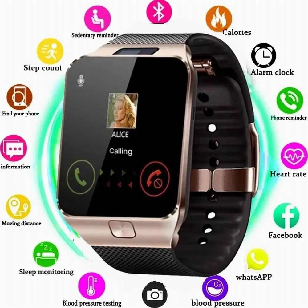 DZ09 Smart Watch TF SIM Card Digital Touch Screen Camera Smartwatch Bluetooth Remote Camera WristWatch For IOS & Android Phones