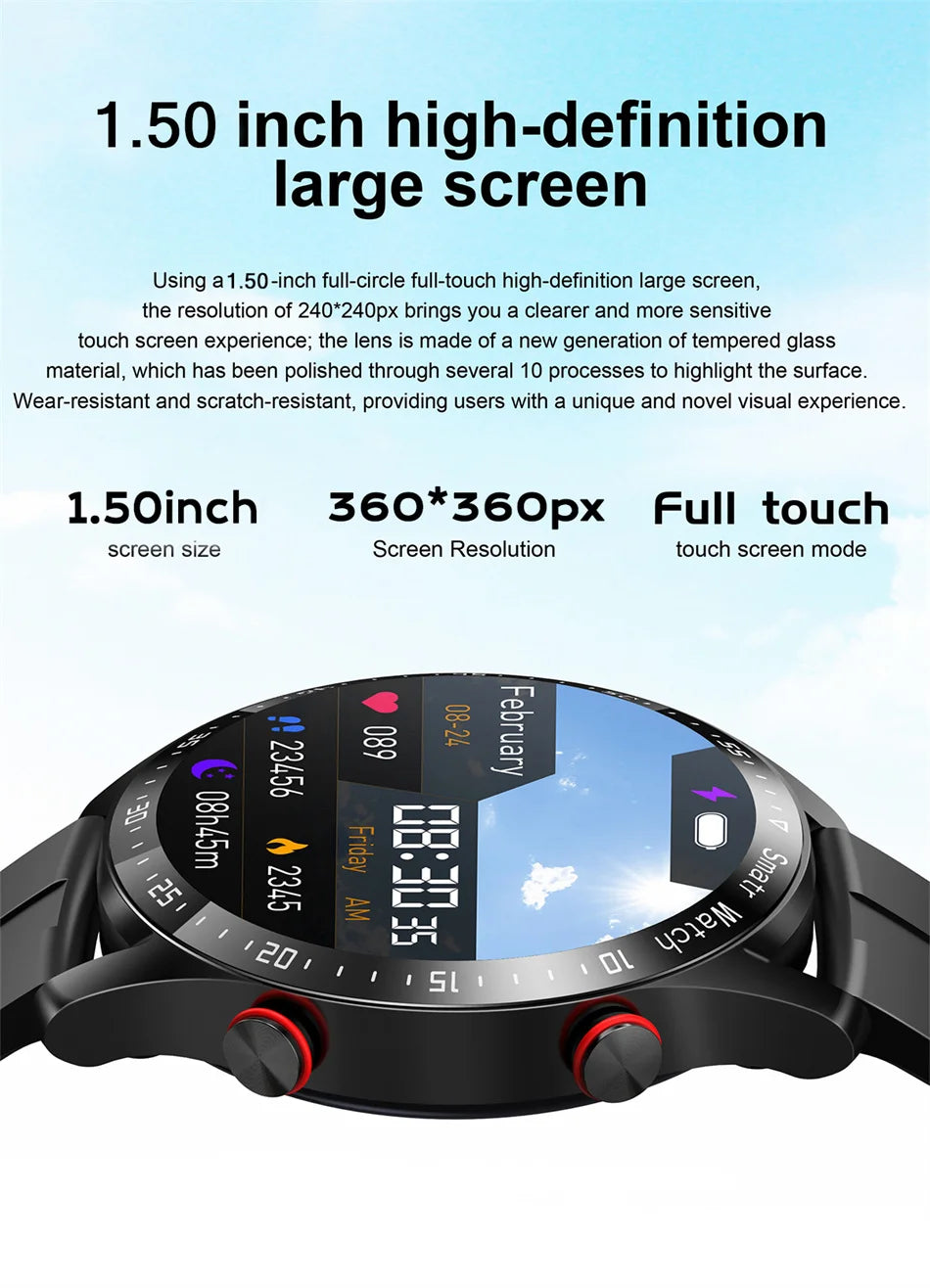 2024 New Bluetooth Call Smart Watch Men 360*360 HD Display Heart Rate Fitness Tracker ECG+PPG Business Smartwatches For Huawei