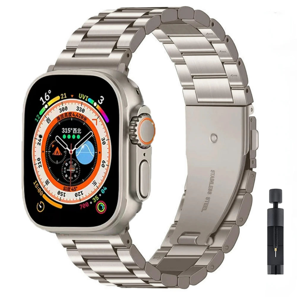 New Metal Strap for Apple Watch band 49mm 45mm 41mm 44mm 40mm 42 38mm Stainless steel Bracelet iWatch 7 6 5 4 3 SE 8 Ultra Strap