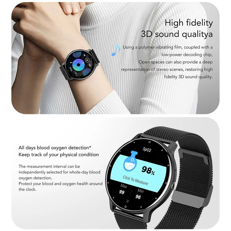 LIGE 2024 New Men Smart Watch Real-time Activity Tracker Heart Rate Monitor Sports Women Smart Watch Men Clock For Android IOS