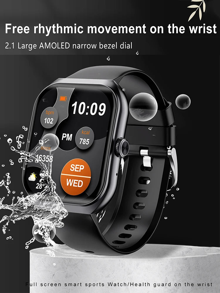 Smart Watch For Men Women Full Touch 2.1 HD Screen waterproof Sport Fitness Watches Smartwatch Wristwatch 2024 New For Android