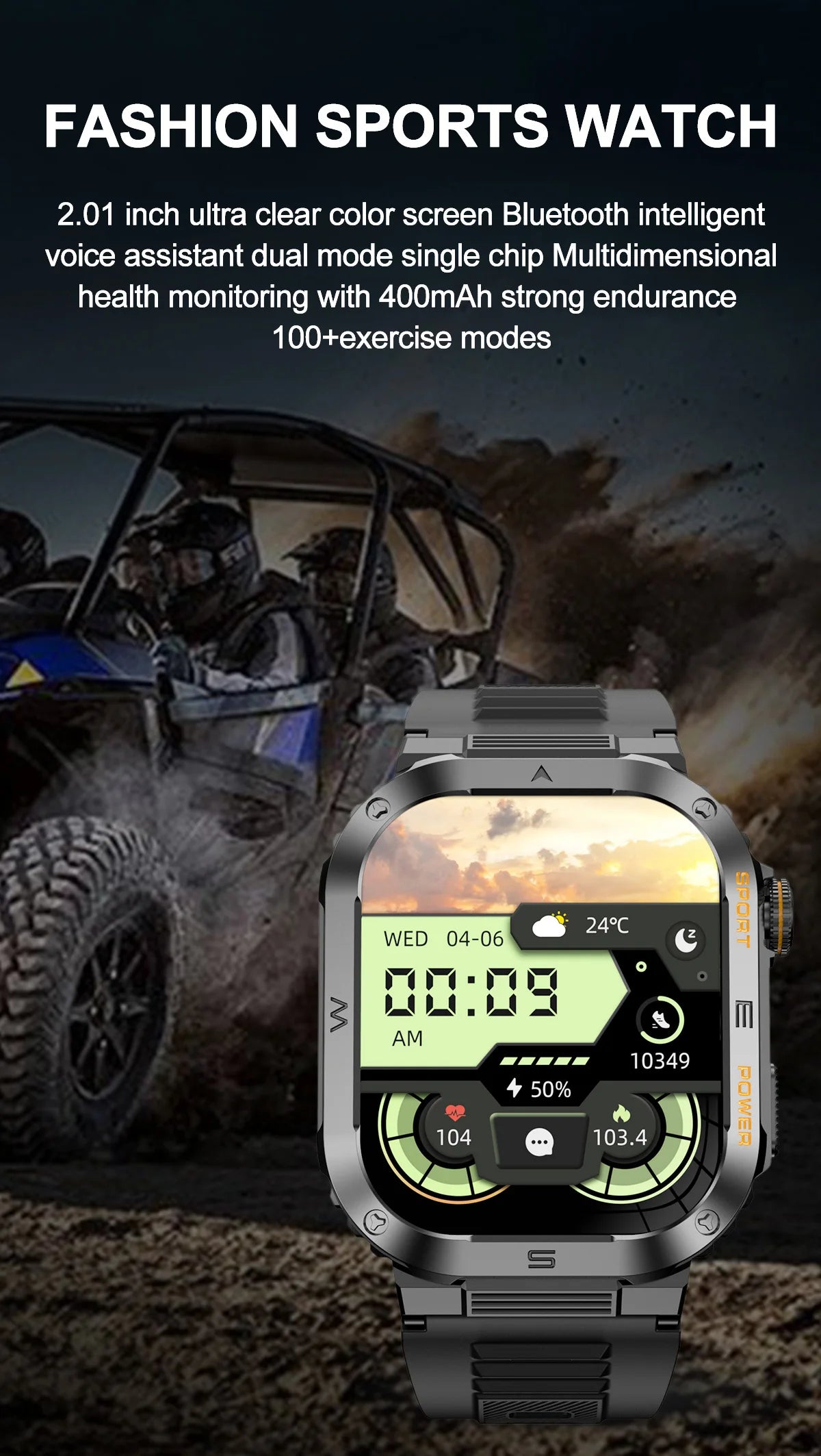 2024 New Men Outdoor Military Smartwatch GPS Track Bluetooth Call 400Mah Sports Fitness Tracker Health Monitor Men Smartwatch