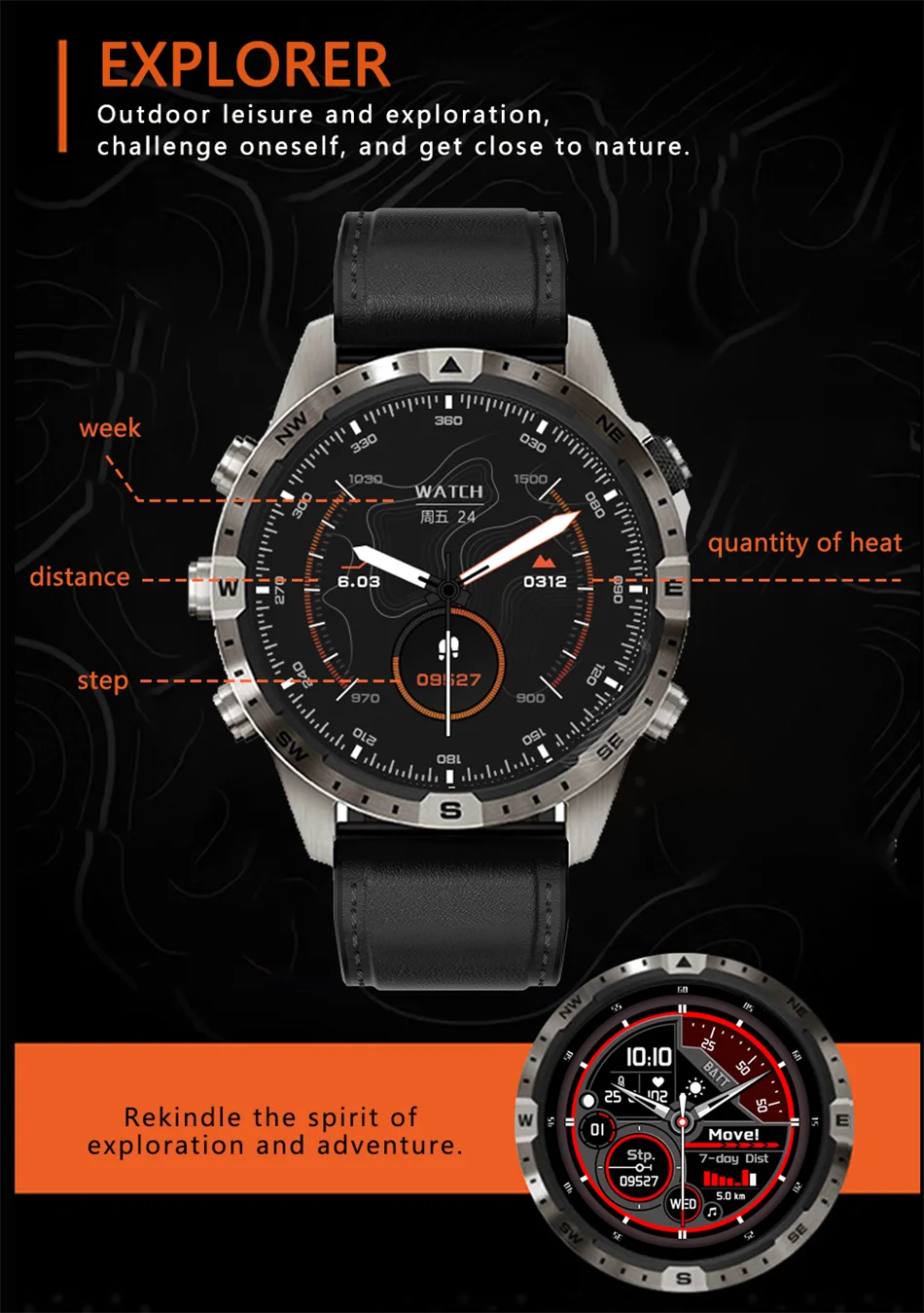 For Huawei Xiaomi 2024 New Bluetooth Call Smart Watch Men GPS Sports Compass IP68 Waterproof Rugged Military Smartwatches+Box