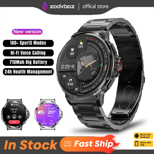 2024 New Outdoor Sport Smart Watch Men 1.85" Screen 710 mAh Battery Bluetooth Call Heart Rate GPS Tracker Waterproof Smartwatch