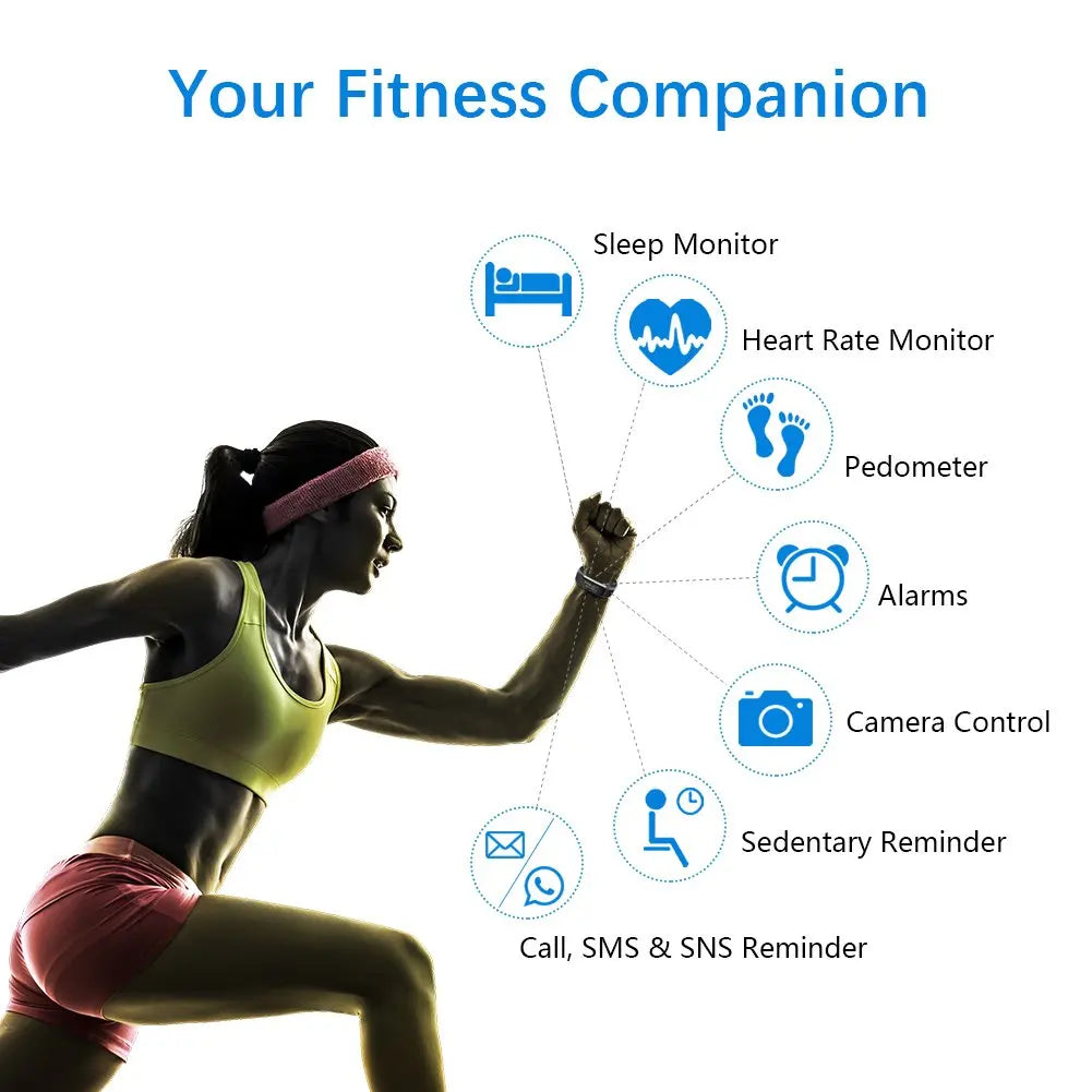 2022 New Smart Sports Bracelet Men and Women Pedometer Heart Rate Blood Pressure Fitness Tracker Bluetooth Smartwatch