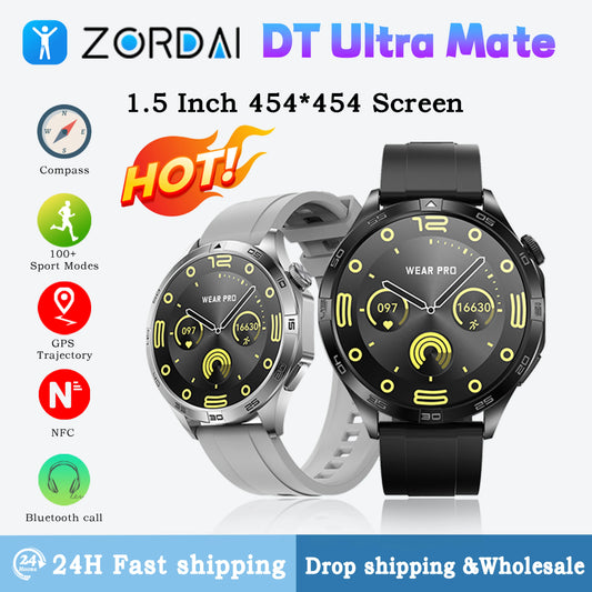 ZORDAI 2024 DT5 Mate Reloj Smart Watch Bt Calling GPS Track Waterproof Fitness Sport Heart Rate Fitness Smartwatch for Men Women