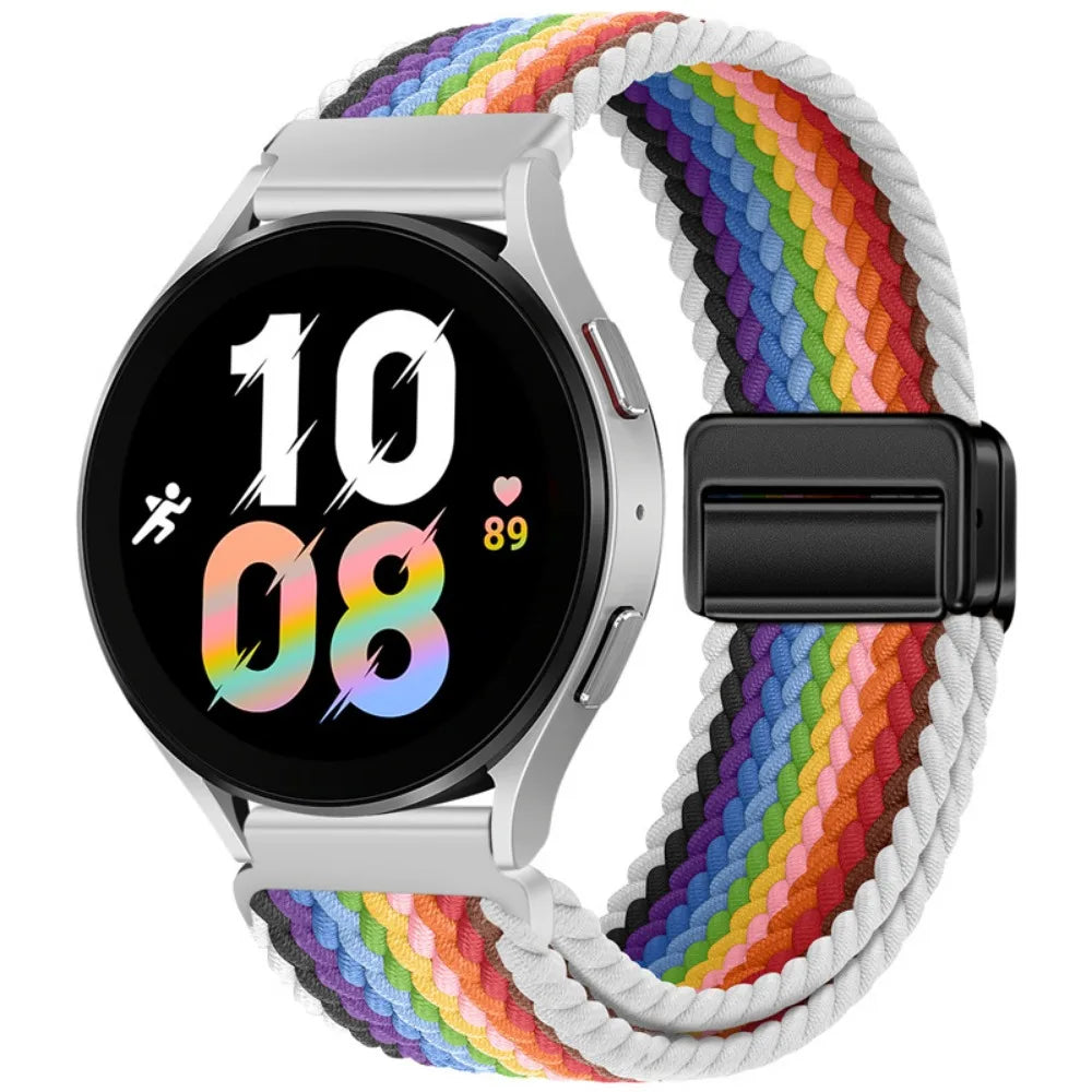 20mm 22mm Magnetic Bracelet for Samsung Galaxy Watch 6/Classic/5/4/3Braided Loop Nylon Strap for Huawei Watch 4/3/GT 2 3Pro Band