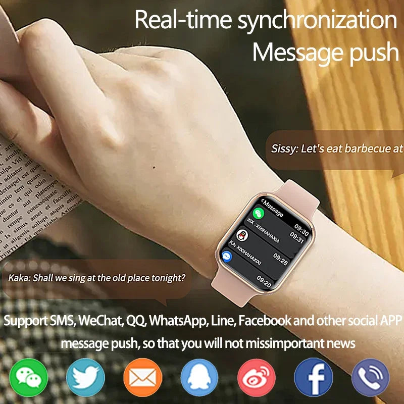 2024 New Watch 9 Mini smartwatch Women Blood Sugar Body Temperature HD BT Call  Men GPS Fitness Tracker Smartwatch for Apple IOS