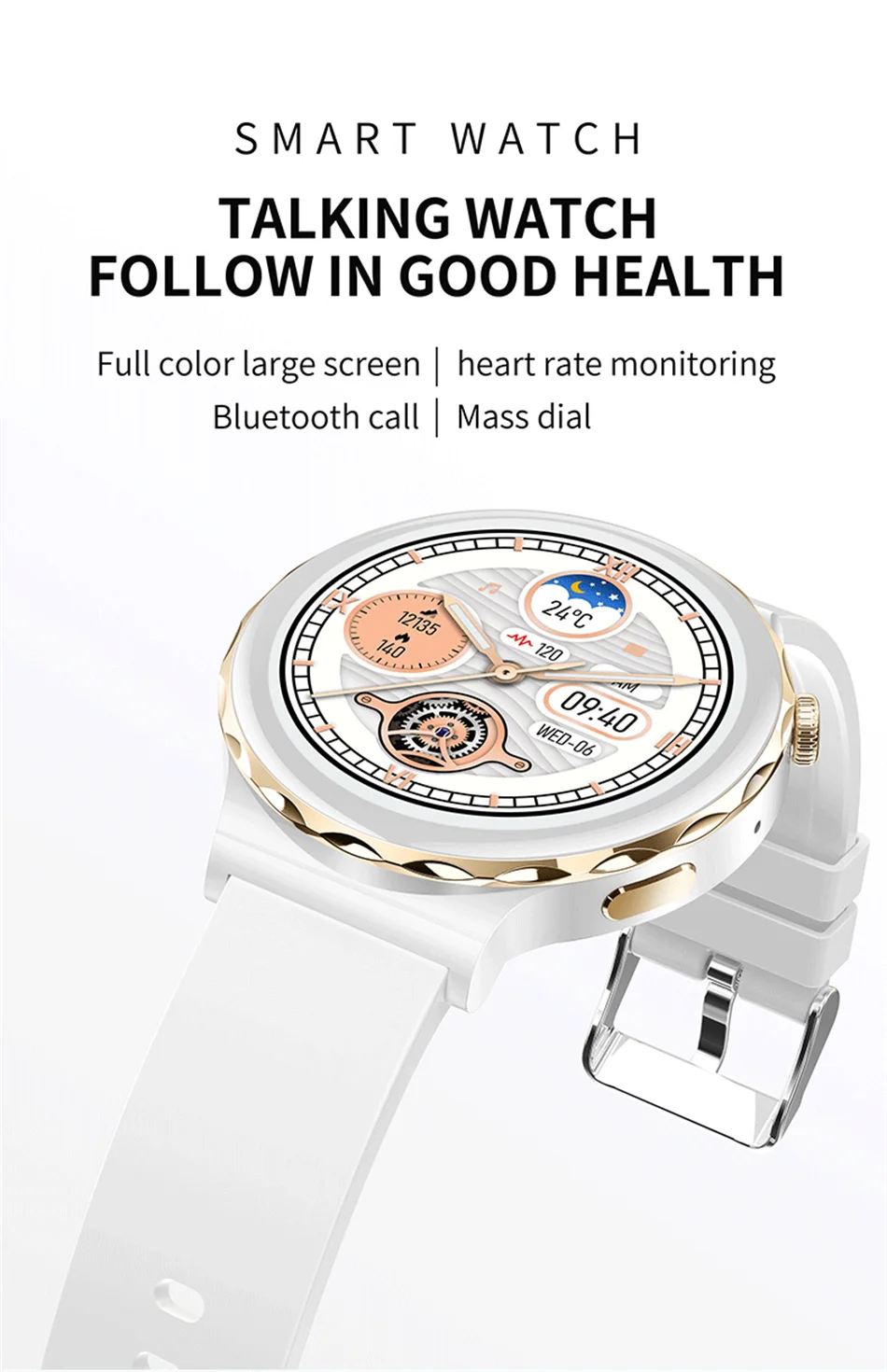 2024 New ECG+PPG SmartWatch Ladies Full Touch Screen Heart Rate Sports Fitness Watch Voice Call Waterproof Smart Watch Women+Box