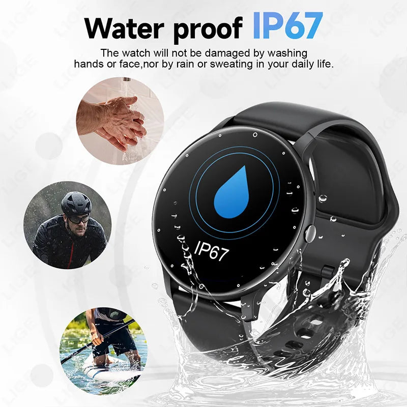 LIGE Men Smart Watch Activity Tracker Heart Rate Health Monitoring Sport Fitness Lady Gift Smartwatch Women 2024 For Android IOS