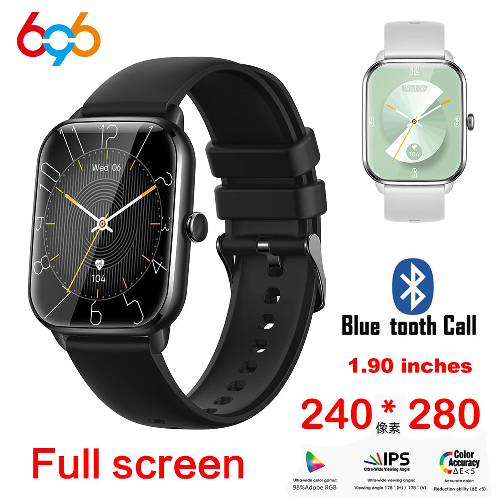 New 1.9" Men Women Blue Tooth Call Sports Fitness 2024 Smartwatch Waterproof Heart Rate Bracelet Voice Assistant Smart Watch