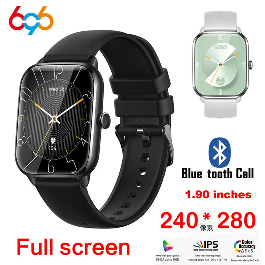 New 1.9" Men Women Blue Tooth Call Sports Fitness 2024 Smartwatch Waterproof Heart Rate Bracelet Voice Assistant Smart Watch