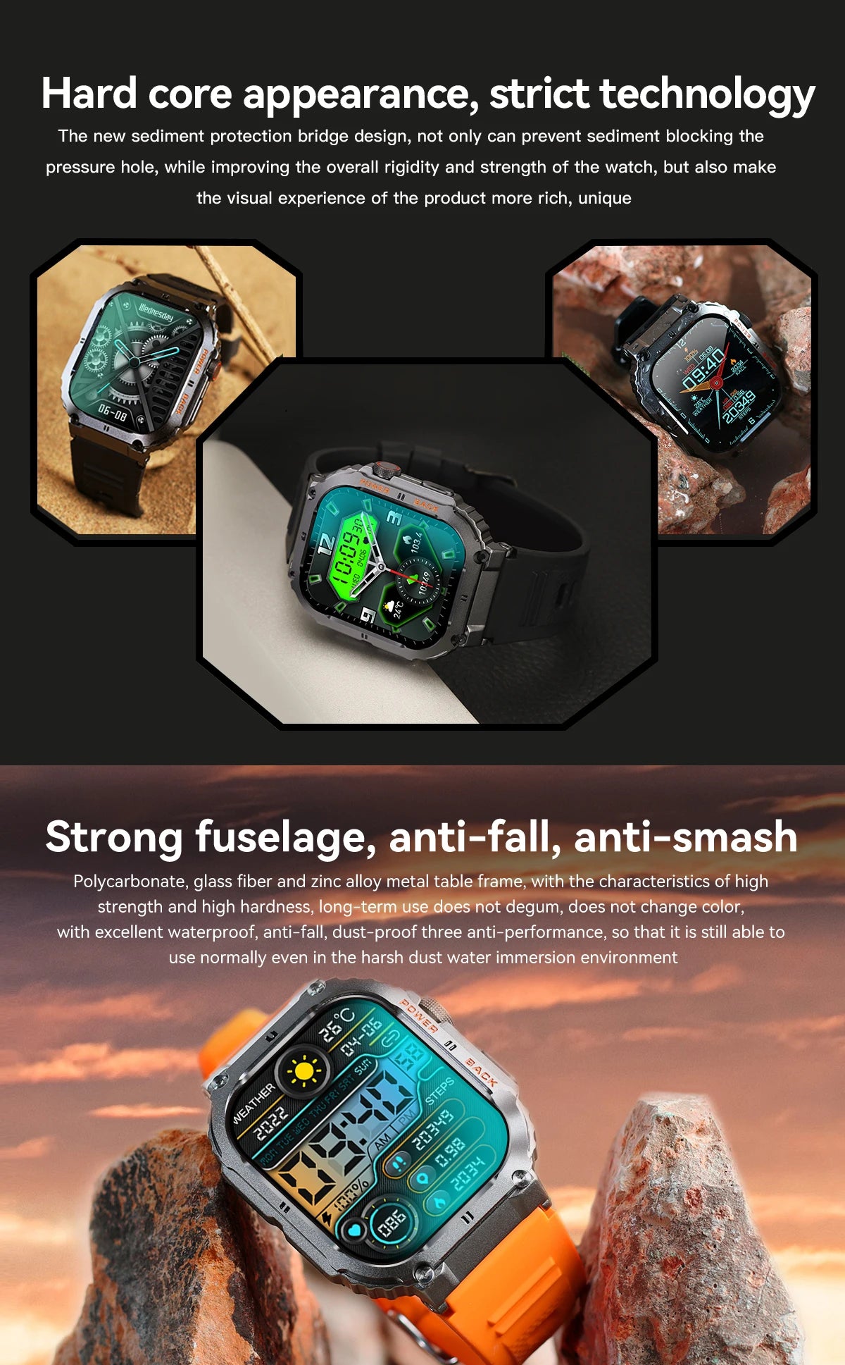 2024 Men Smart Watch 400mAh Bluetooth Call Heart Rate Monitor Message Reminder Smartwatch Outdoor Sport Modes Fitness Tracker