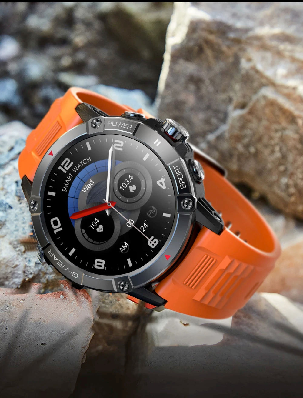 New Men Outdoor Sports Compass Smart Watch Blue Tooth Call Bracelet Health Monitoring 400mAh Battery Waterproof 2024 Smartwatch