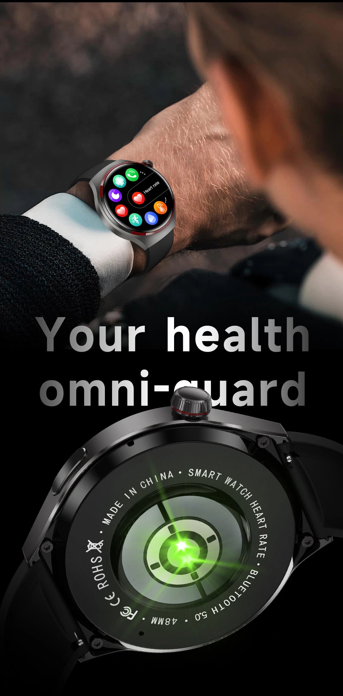 2024 New For HUAWEI Outdoor Sports Smart Watch Men AMOLED Screen NFC GPS Compass Heart rate Waterproof Bluetooth Call SmartWatch