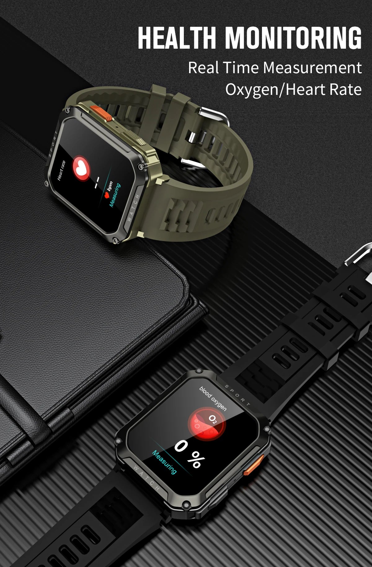 Men Smart Watch For Android IOS Fitness Watches IP67 Waterproof Military Healthy Monitor AI Voice Bluetooth Call Smartwatch 2024