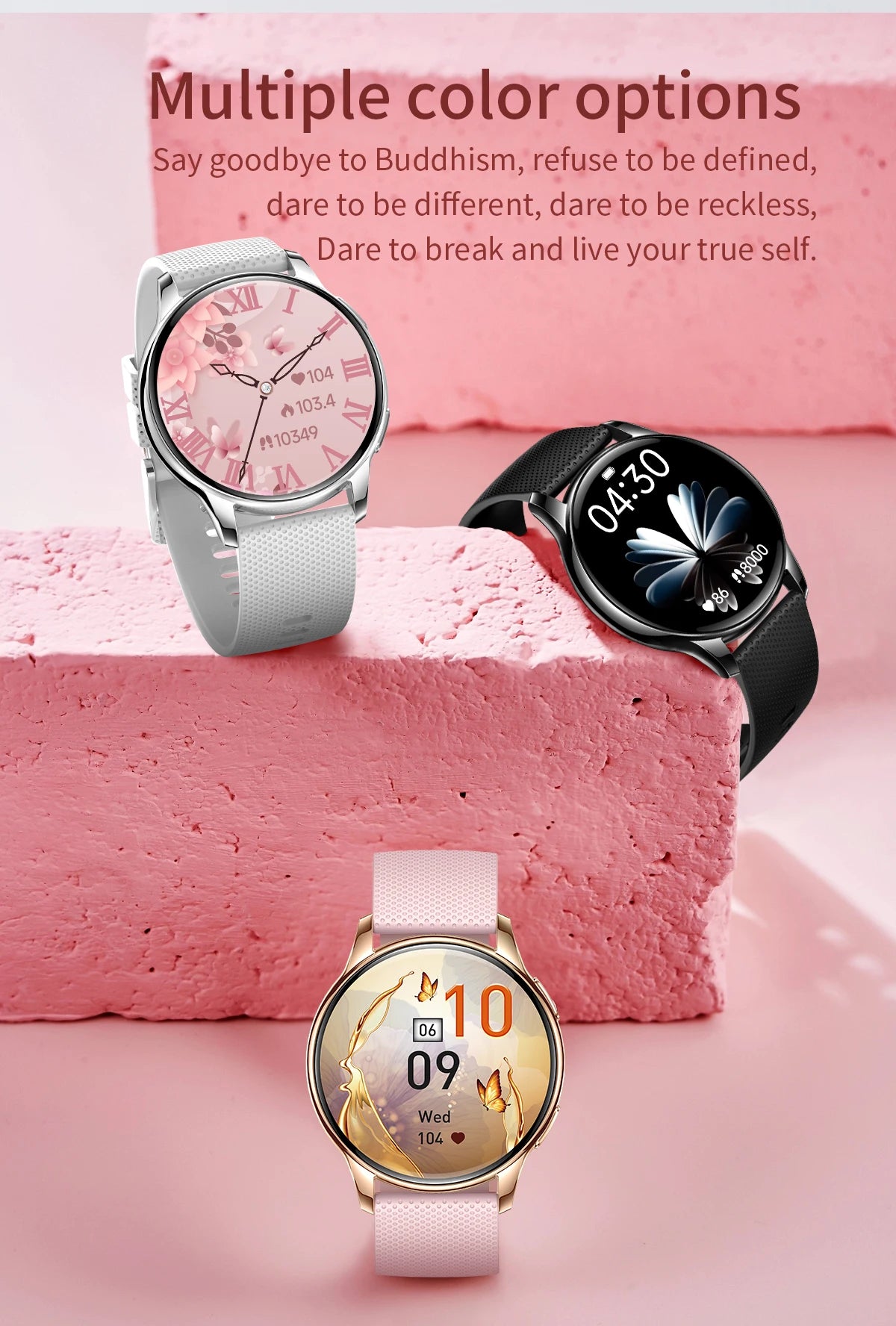 2024 Fashion Smart Watch for Women Lady Health Monitoring 1.32inch Screen IP67 Waterproof BT Calling Diamond Fashion Smartwatch