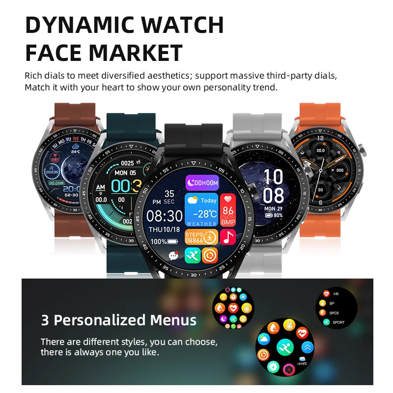 2024 Smart Watch Full Screen NFC Bluetooth Call Heart Rate Monitor Sport Wireless Charger Men Women Smartwatch for iOS Android