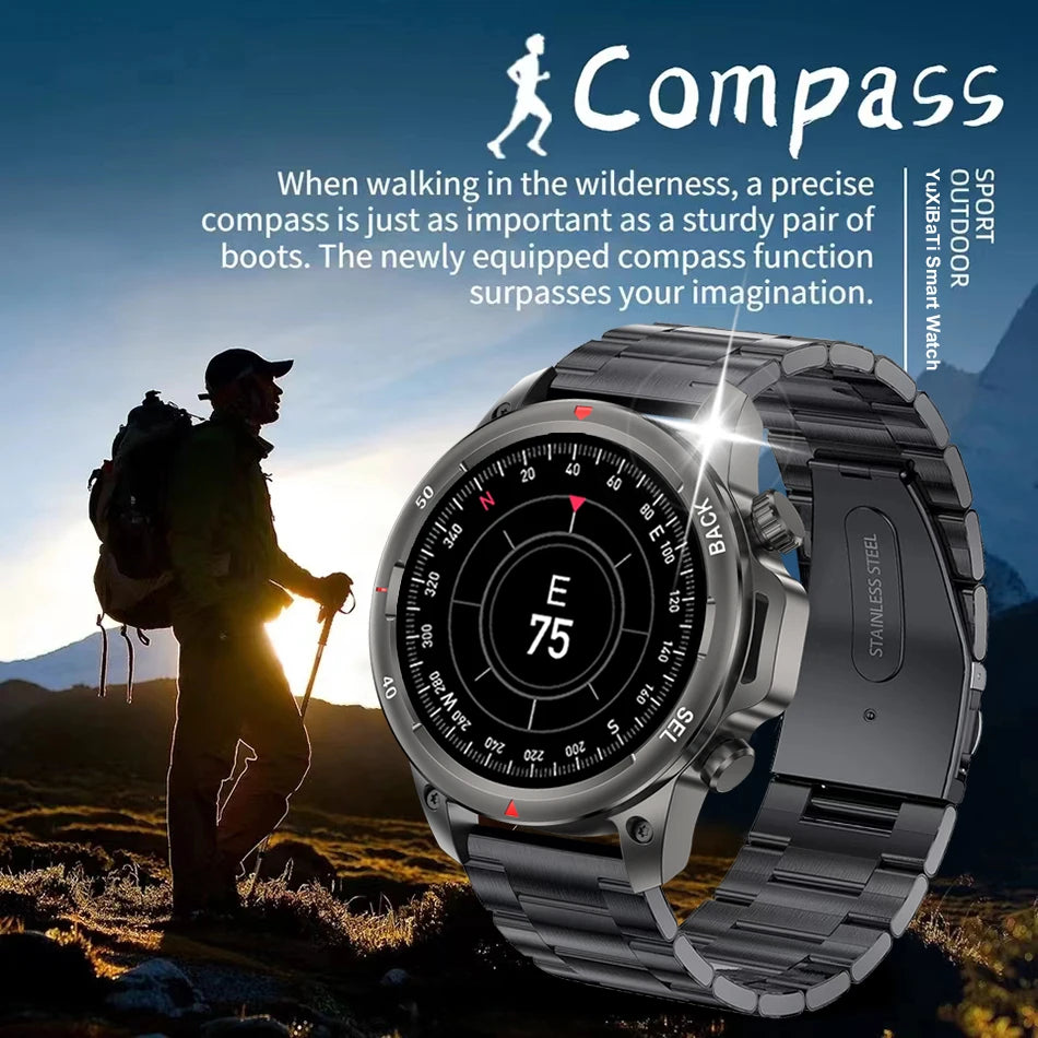 2024 Smart Watch Men GPS NFC Full Circle Touch Screen Bluetooth Call Men Smartwatch Waterproof Sport Activity Fitness Watch+Box