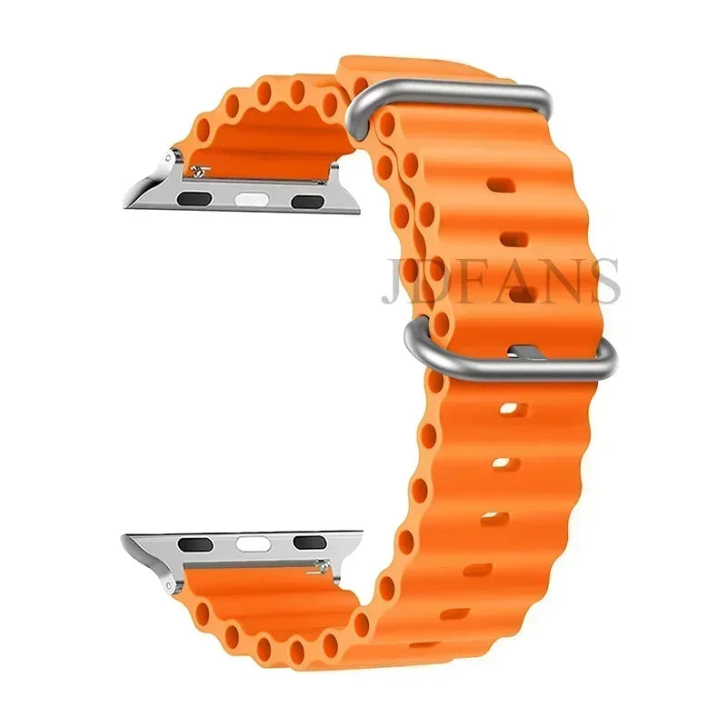 Ocean strap For Apple watch Ultra 49mm band 44mm 45mm 40mm 41mm 42mm silicone Original 1:1 bracelet iWatch series 8 7 6 5 4 9 se