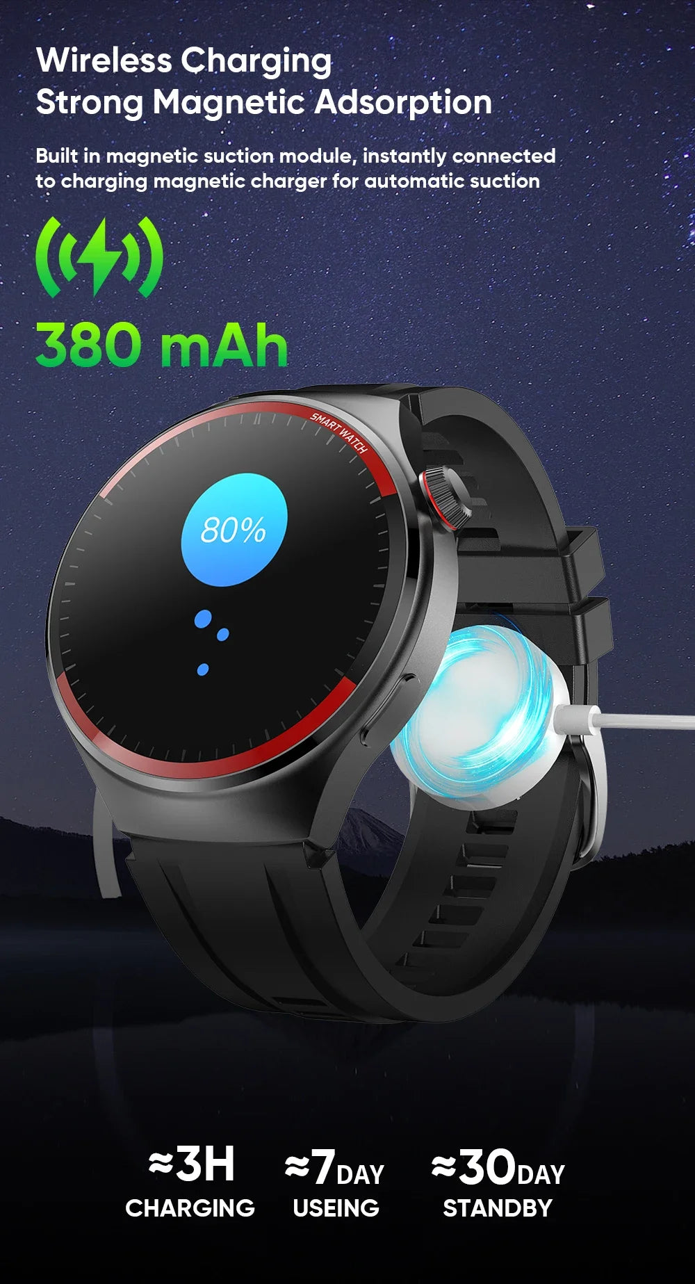 2024 Smart Watch Men   Smartwatch Amoled Blood Pressure Bluetooth Call Sports Fitness Tracker Sleep Passometer for Huawei