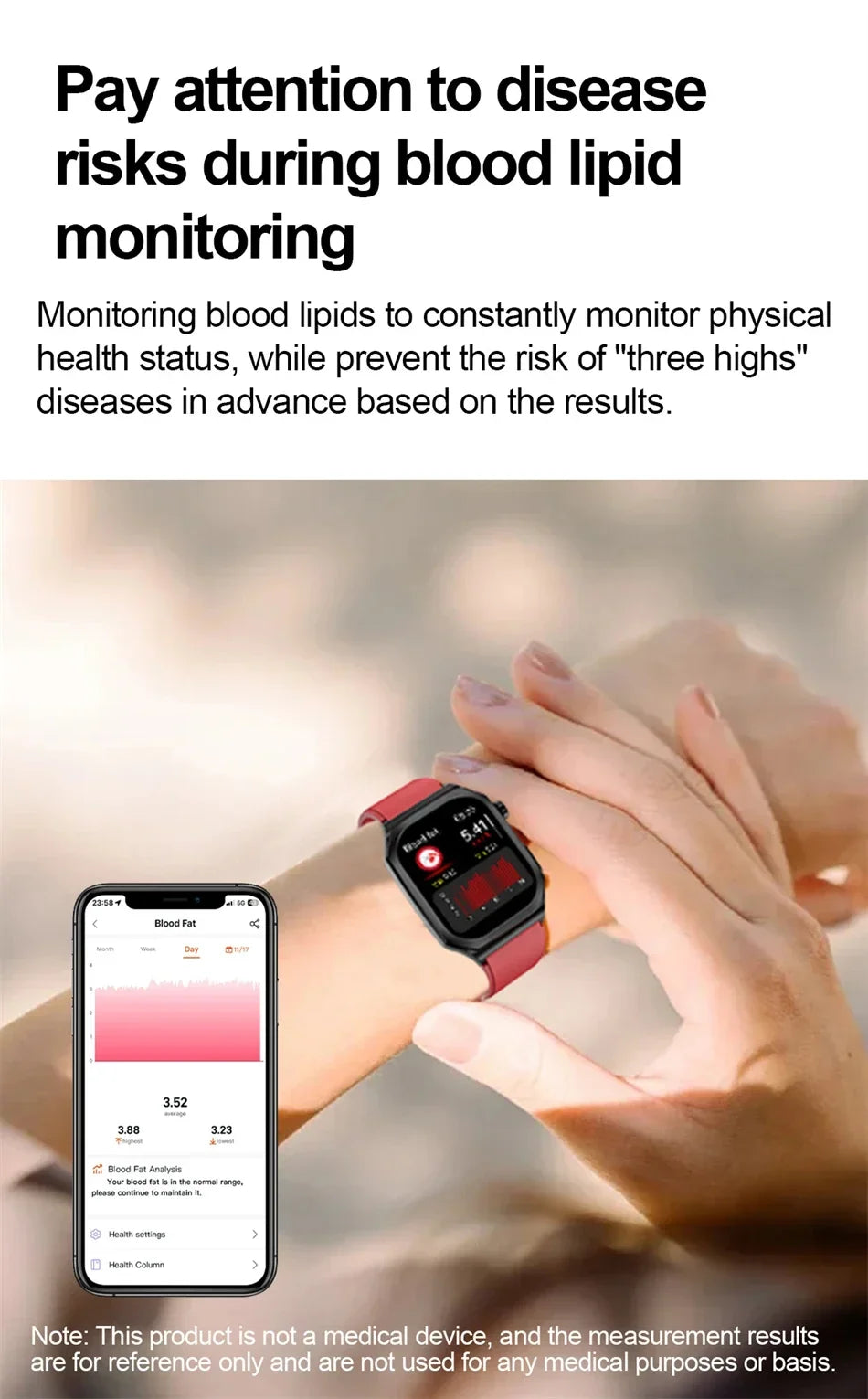 2024 Blood Glucose Uric Acid Blood Lipid Smart Watch AI Diagnostics ECG+PPG Smartwatch Men AMOLED HD Screen Clock Bluetooth Call