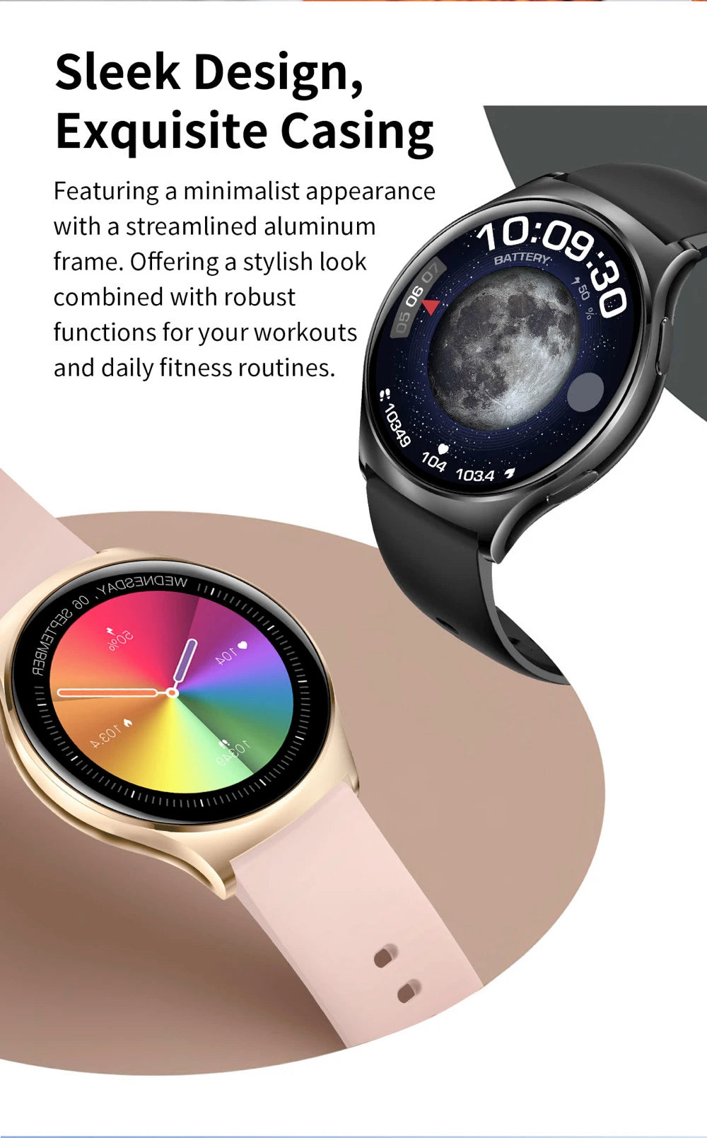 Men Women 1.43" AMOLED Screen Blue Tooth Call Smart Watch Heart Rate Waterproof 100+ Sport Modes Watches Music 2024 Smartwatch