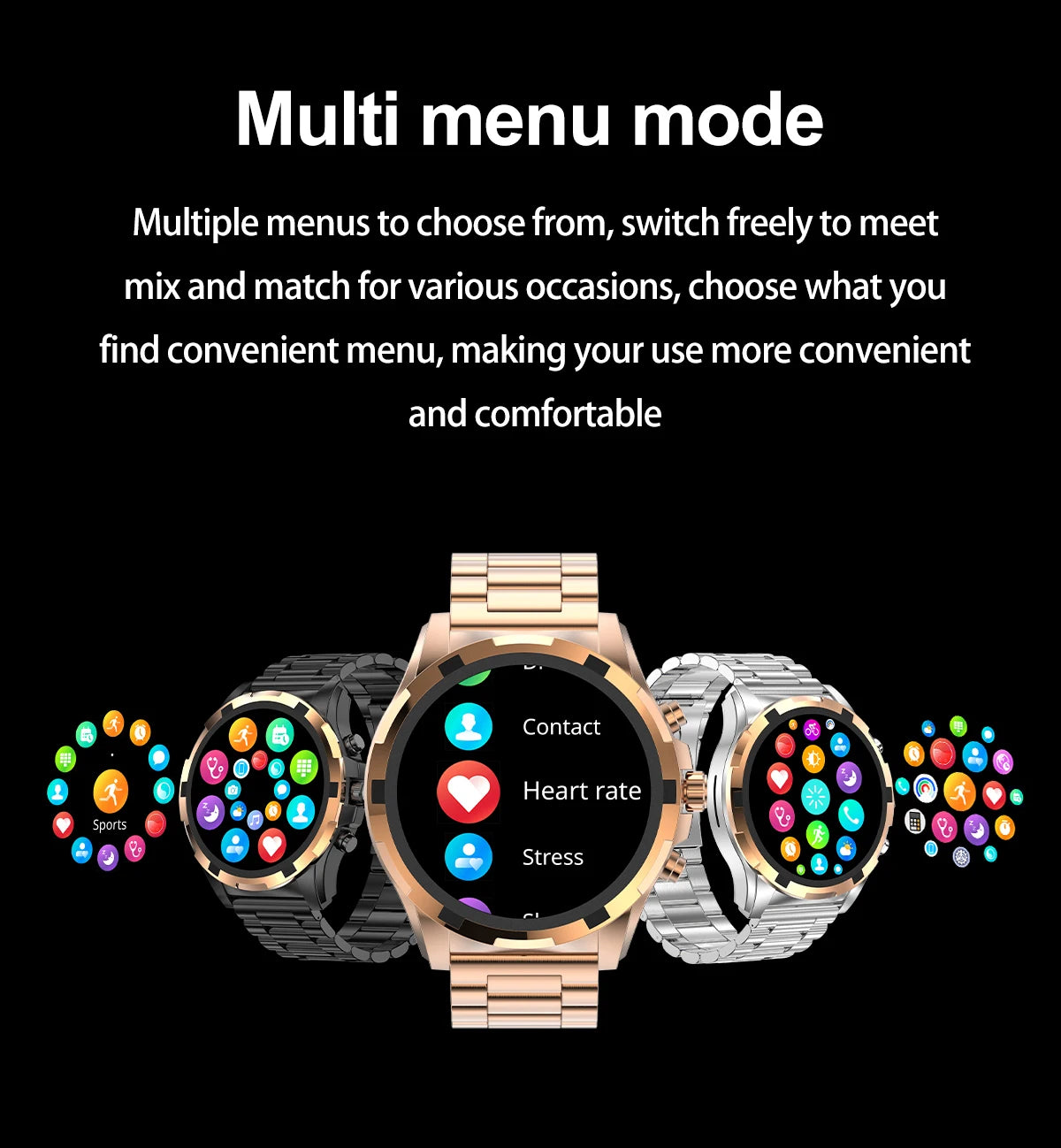 2024 New For Huawei Xiaomi Men Smartwatch Bluetooth Call 1.43" AMOLED HD Screen IP67 Waterproof 390Mah Battery NFC Smartwatch