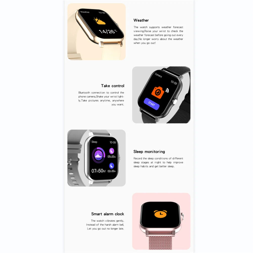 Y13 Smart Watch IP67 Waterproof Heart Rate Blood Pressure Blood Oxygen Sleeping Monitor Fitness Tracker Smartwatch