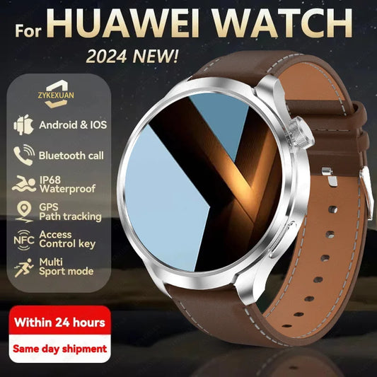 For HUAWEI Outdoor Sports Smart Watch Men AMOLED Screen NFC GPS Compass Heart rate Waterproof Bluetooth Call SmartWatch 2024 New