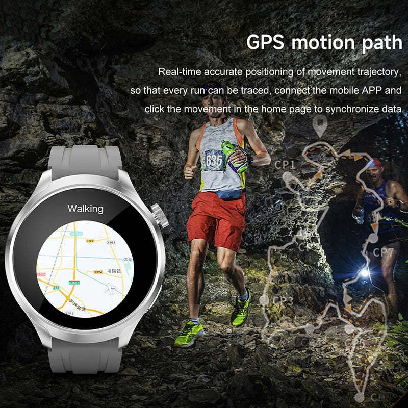 For Huawei GT4 Pro Watch Smart Watch Men AMOLED HD Screen Bluetooth Call GPS Compass Heart rate Sports SmartWatch Man 2024 New