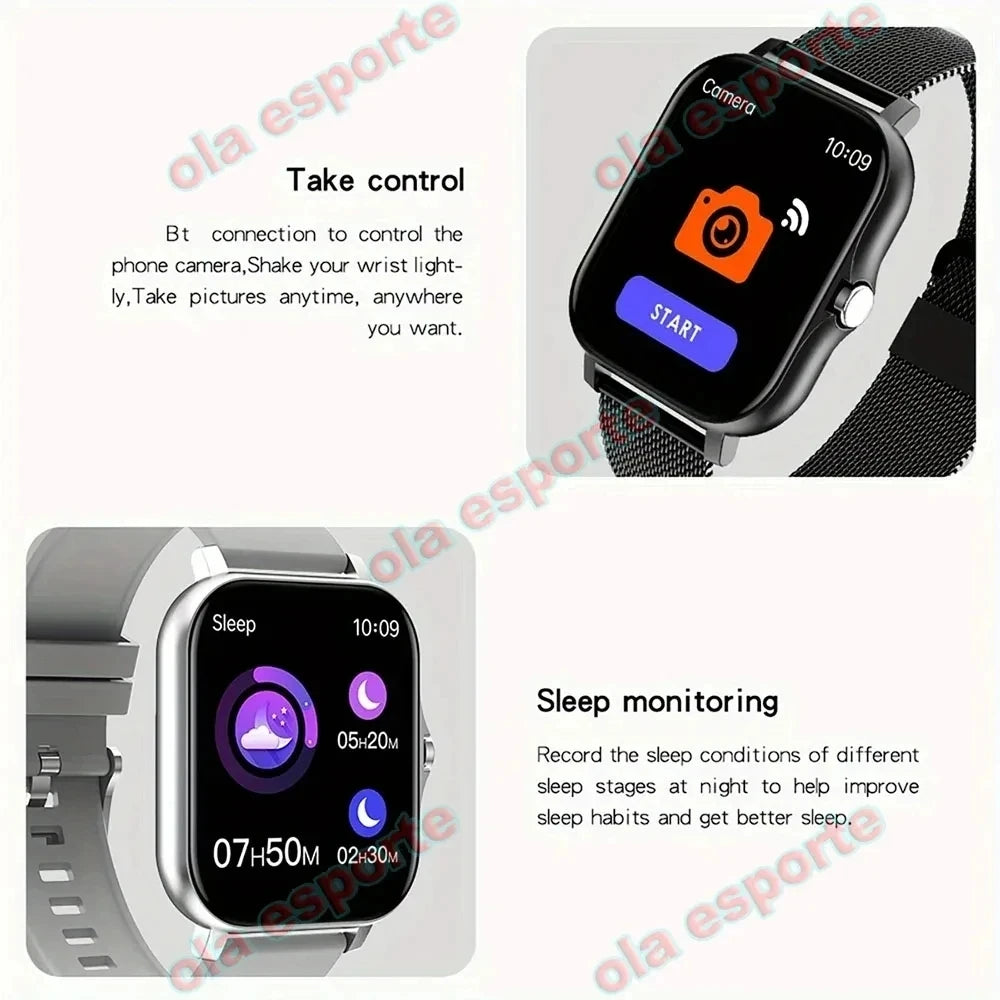 2024 New Smart Watch Android Phone 1.44'' Inch Color Screen Bluetooth Call Blood Oxygen/Pressure Monitoring SmartWatch Women Men