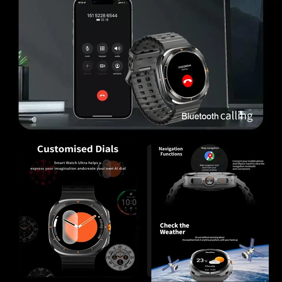 2024 Zordai Smartwatch For Samsung Galaxy Watch 7 Classic Smart Watch Men Women Custom Dial AMOLED BT Call GPS NFC Sport Watches