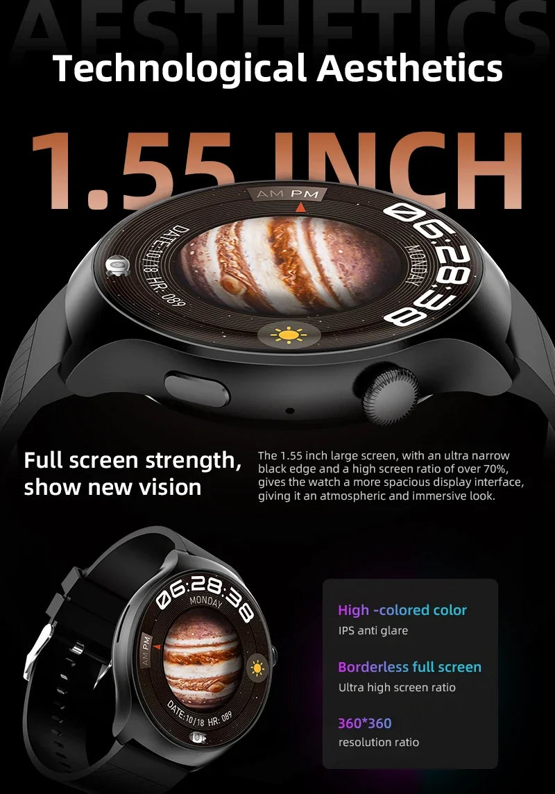 2024 New Bluetooth Call Smart Watch Men Waterproof Sport Fitness Tracker Weather Display Man Smartwatch Android IOS Watch