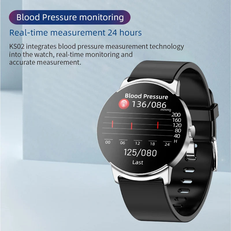 2024 New KS02 Smart Watch Men Women Fashion Sports Smartwrist NFC Music Heart Rate Blood Oxygen Smartwatch Men for Xiaomi Huawei