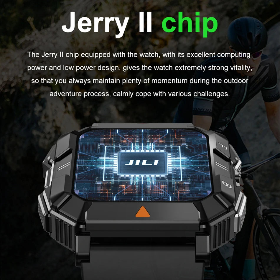 2024 New GPS Track Smartwatch Men Outdoor LED Light 1.83 Inch Screen Waterproof Heart Rate Fitness Bluetooth Call Smart Watch